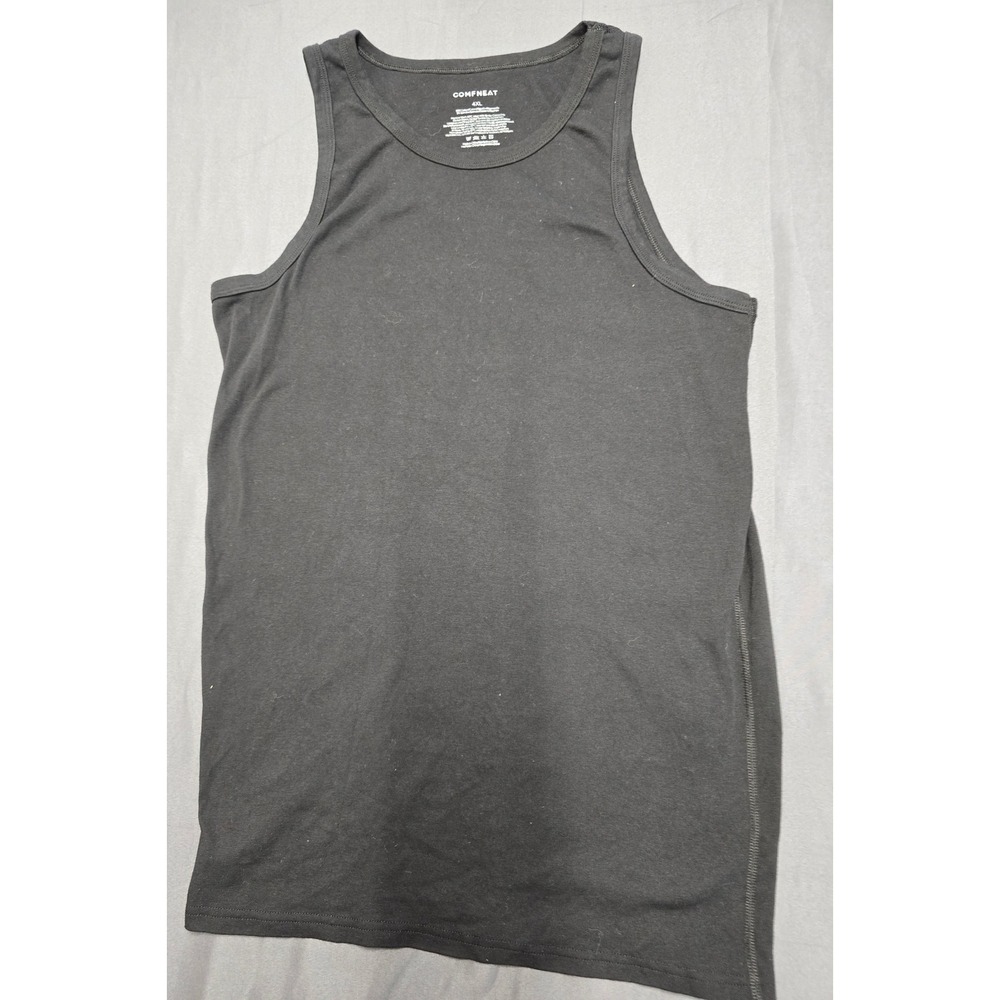 Comfneat Black Tank Top Women 4XL Cotton Blend Stretch Scoop Neck Sleeveless Tee